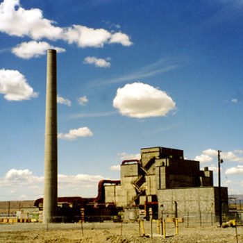 An outdoor shot of the Atomic Heritage Foundation on a day with blue skies and a few clouds overhead.