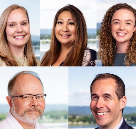 Collage of five professional headshots