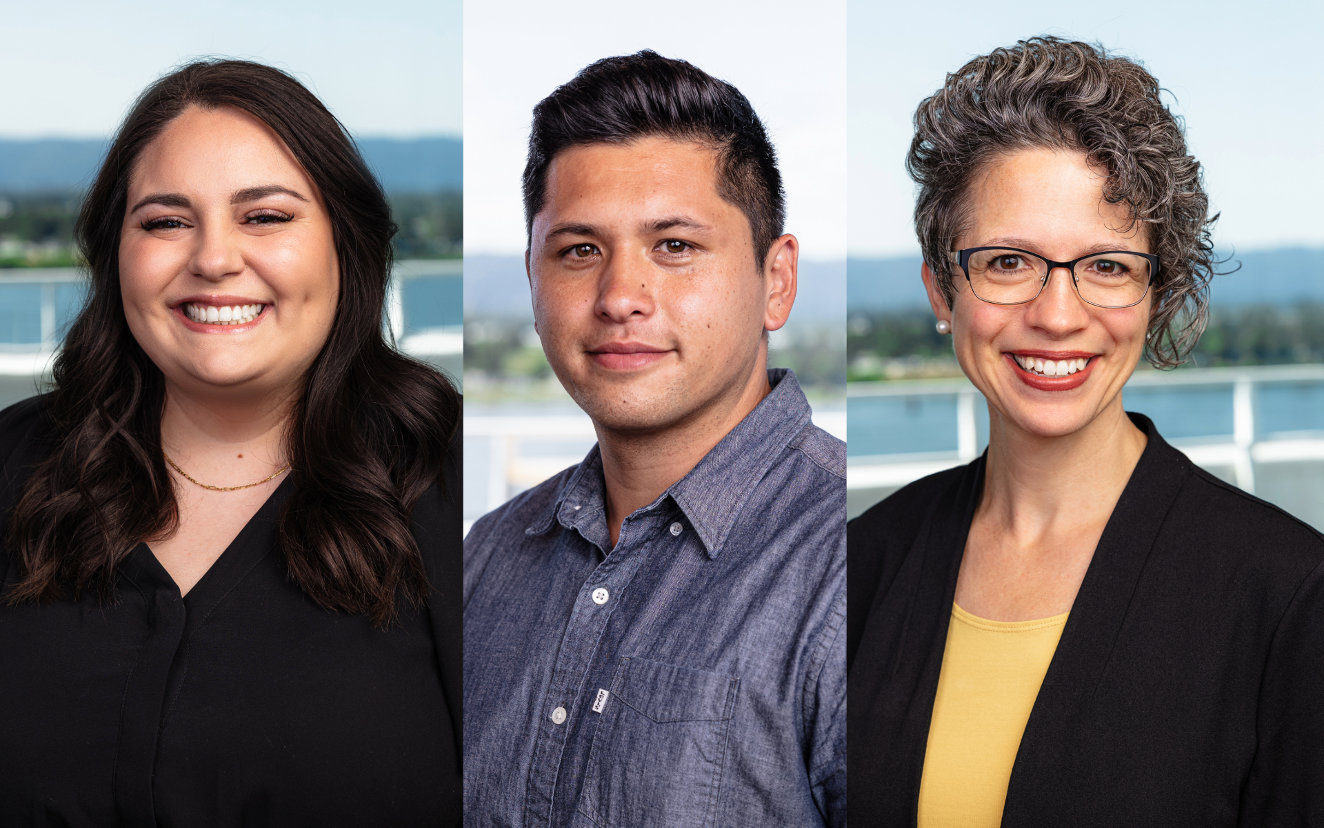 Left to right: Professional headshot of Francesca Cruz; professional headshot of Jason lee; professional headshot of Camrynne Six